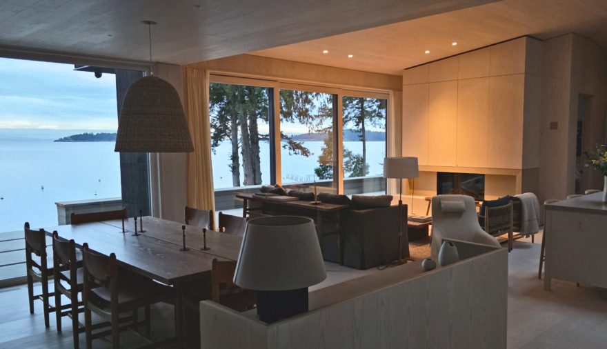 Cuckoo’s Point primary dwelling. Kneer Südfenster aluminum-clad wood sliding door.